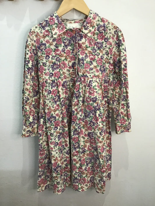 Vintage pink floral dress 2-5y