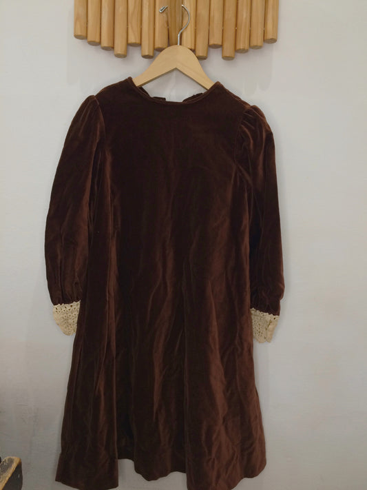 Brown suede dress 8-10y