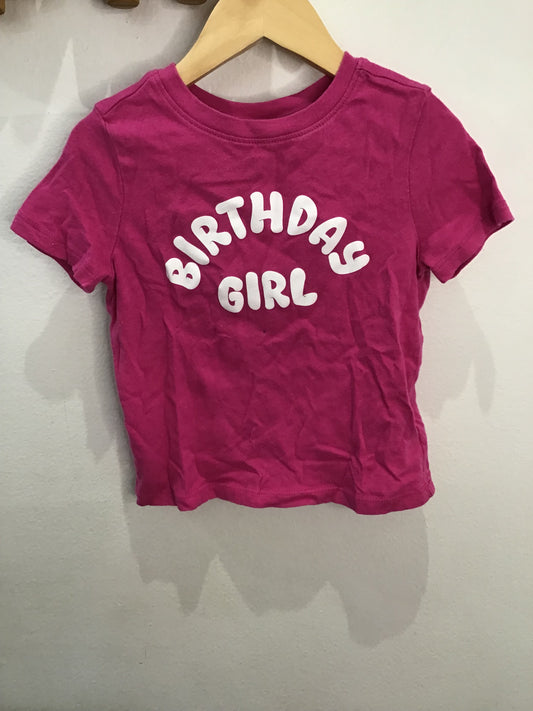 Birthday girl pink tee 2y