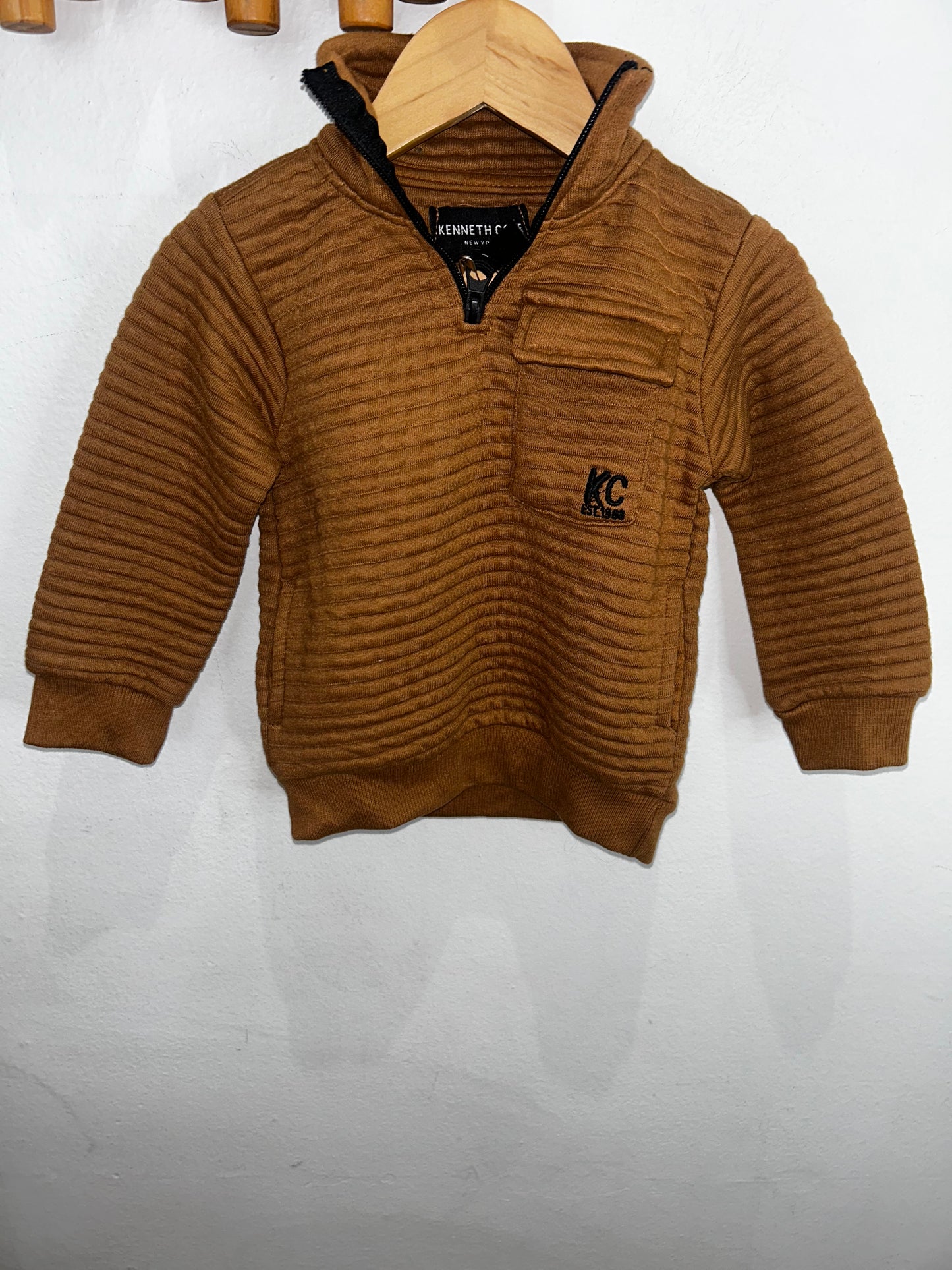 Brown quarter zip sweater 18m