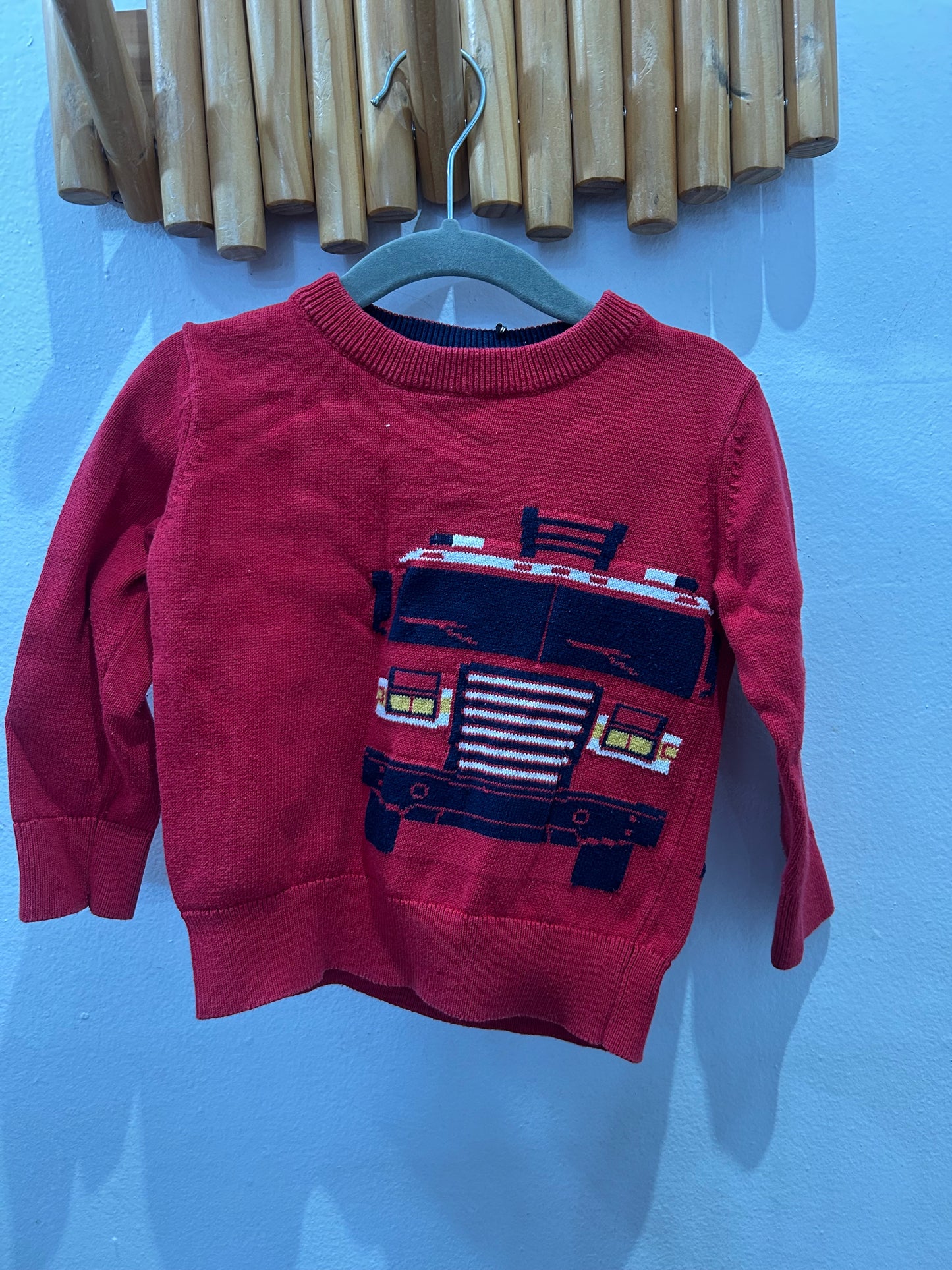 Firetruck red sweater 2y