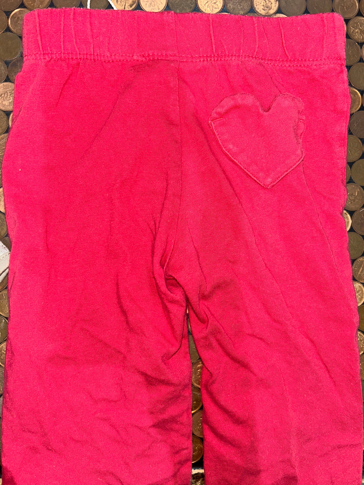 Red wide leg pants with heart pocket 9m