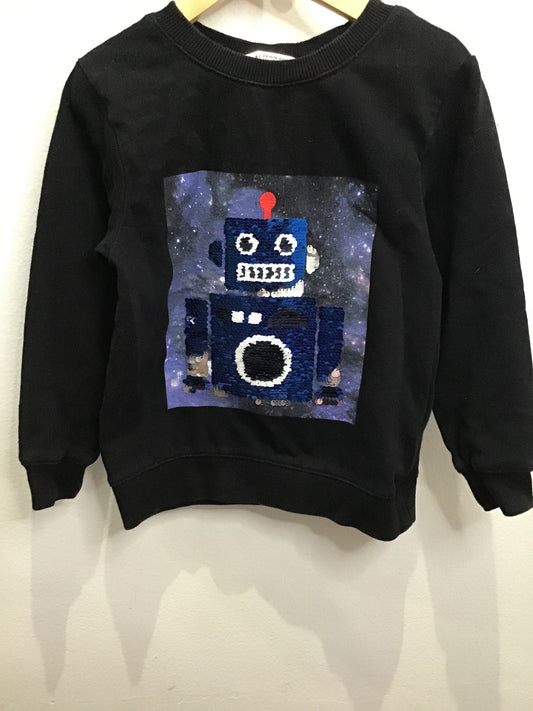 Pullover sequined (flippy) robot 4-6y