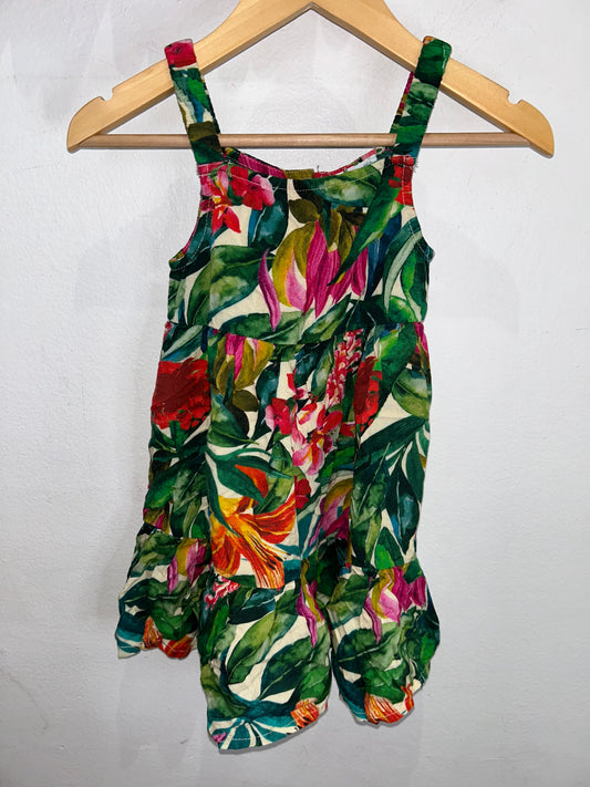 Tropical garden dress 2-3y