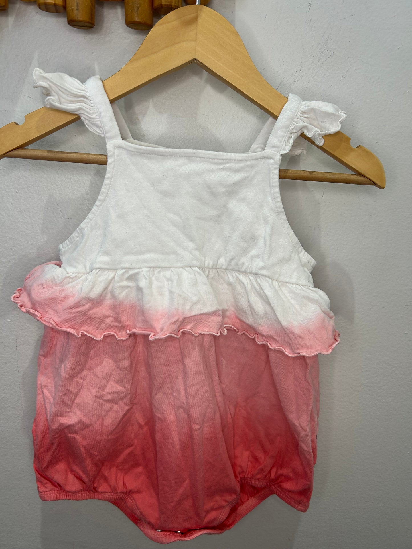 Pink tie dye shorty romper 18m