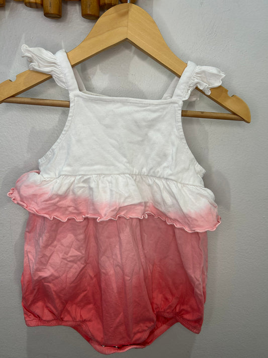 Pink tie dye shorty romper 18m