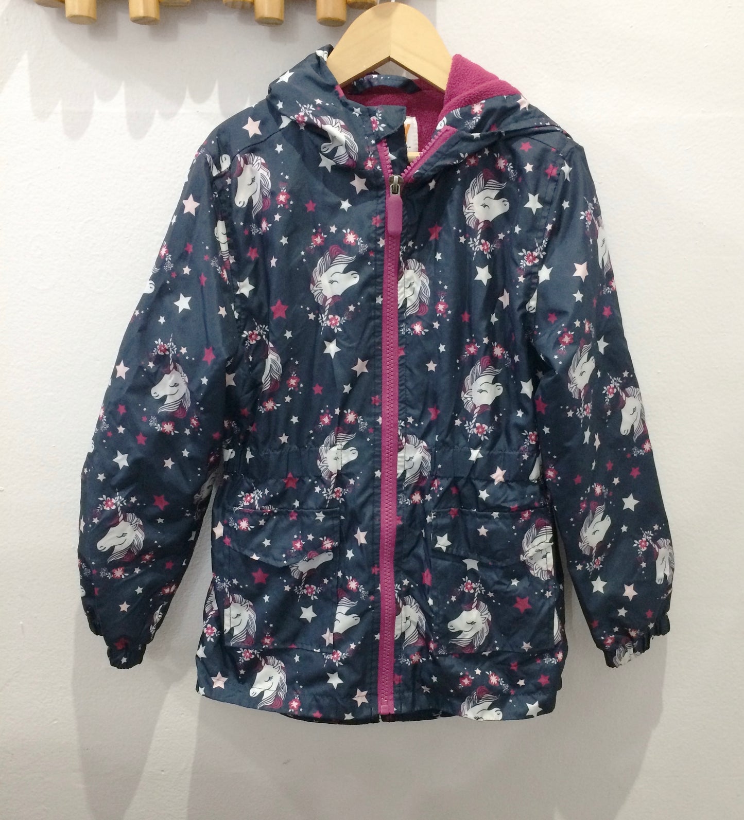 Unicorns fleece lined jacket 6y