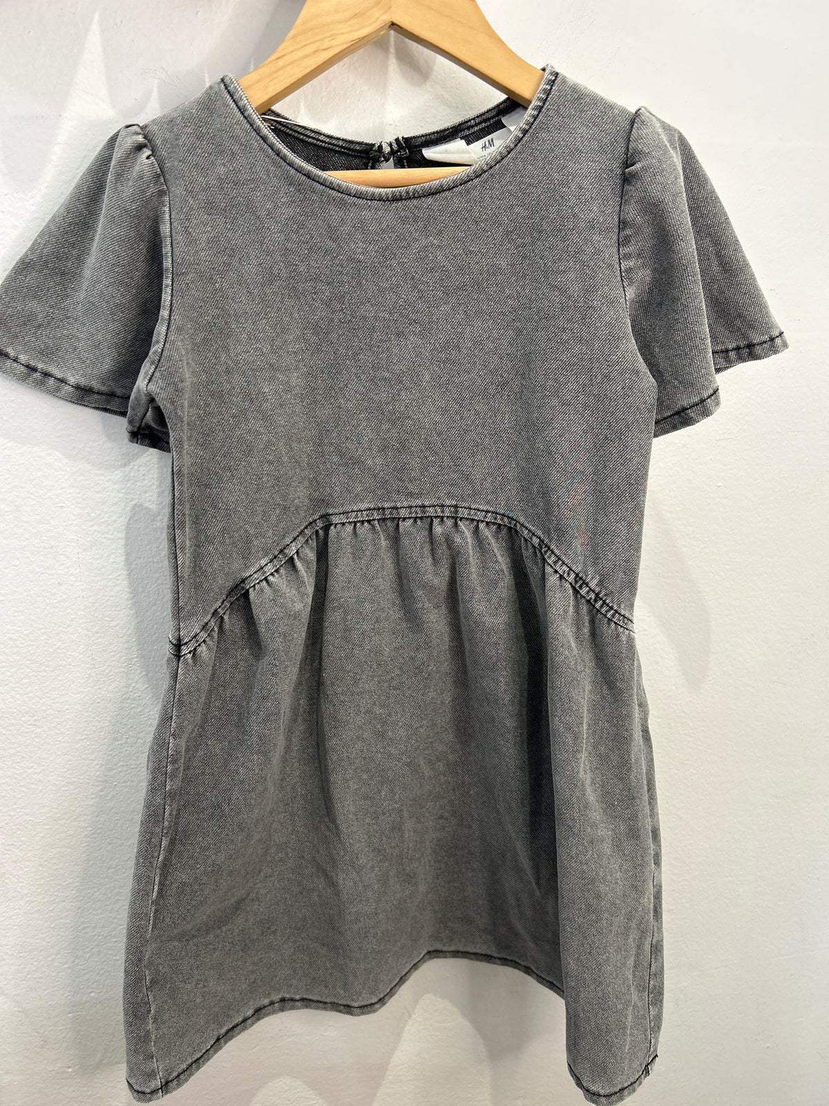 Stretch denim black dress 2-4y