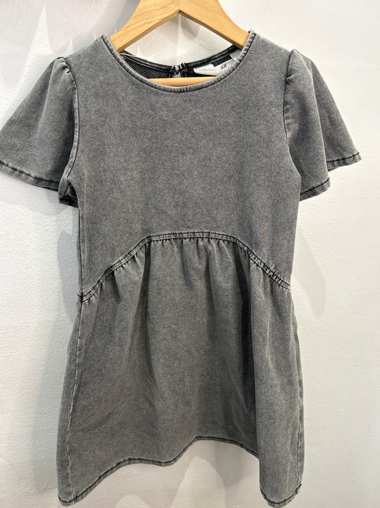 Stretch denim black dress 2-4y