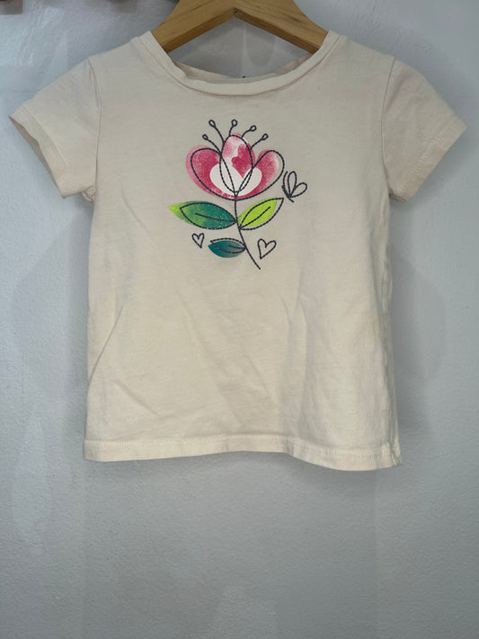 Sparkly flower tee 2y