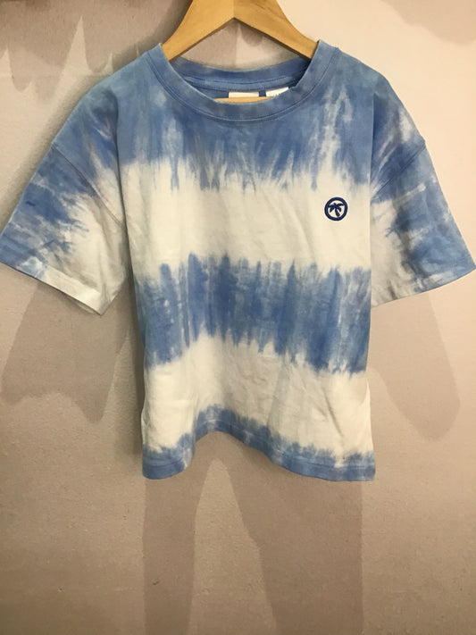 Blue tie-dye style thick tee 5y