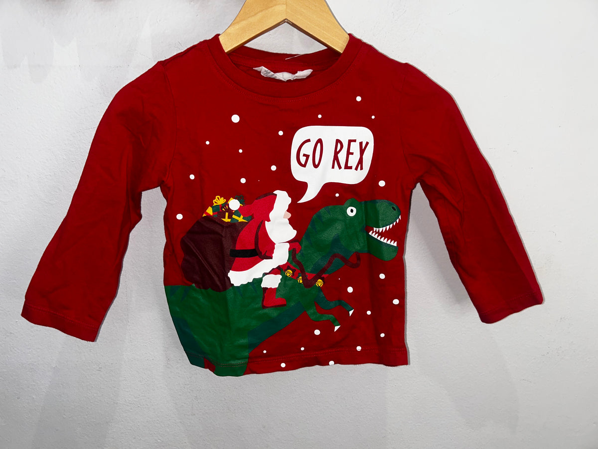Santa and Rex longsleeve 18-24m