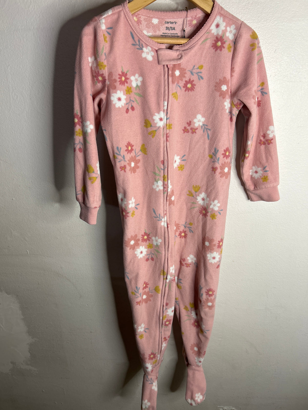 Floral fleece pink sleeper 3y