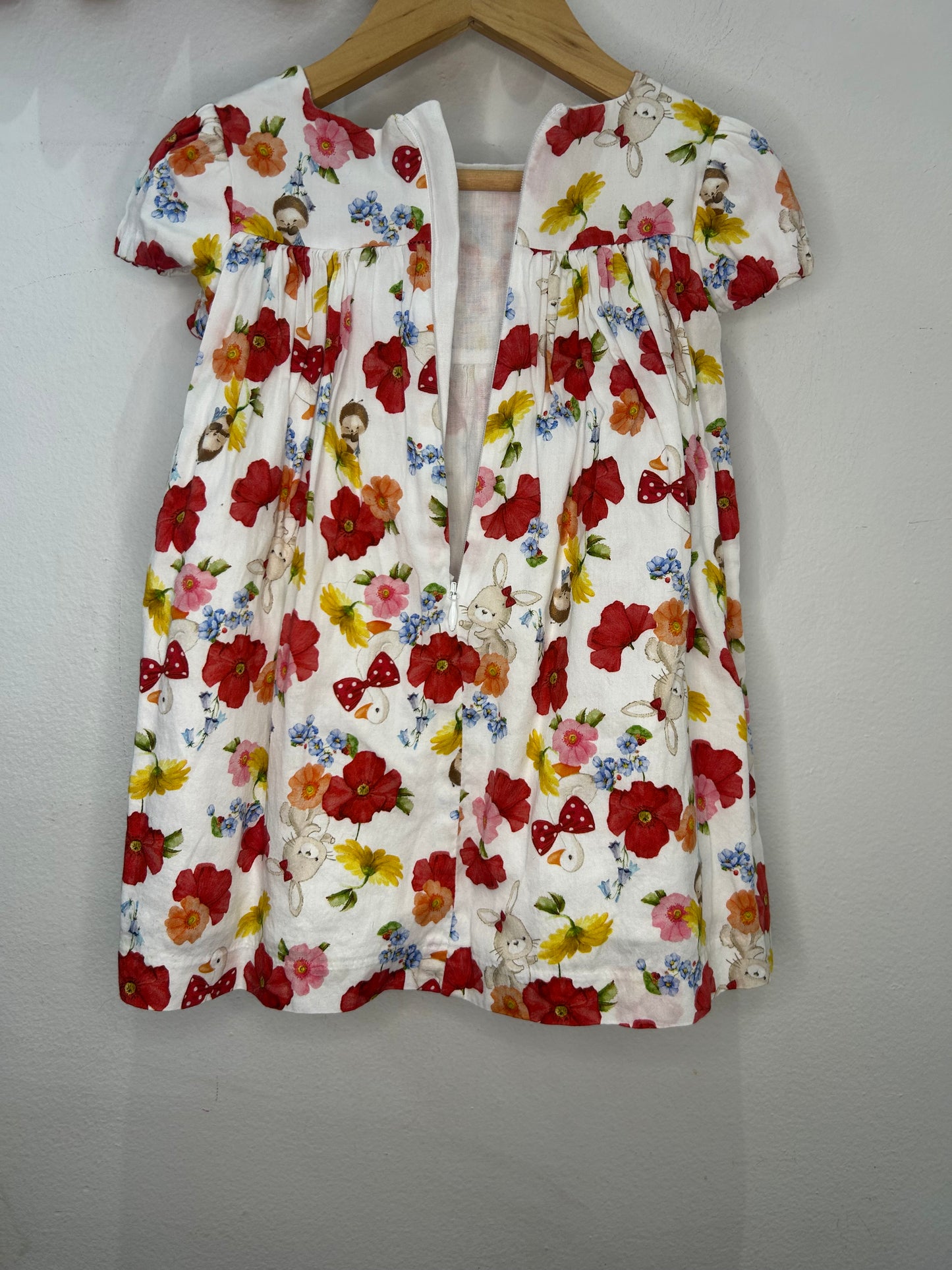 Poppies and animals dress 18m