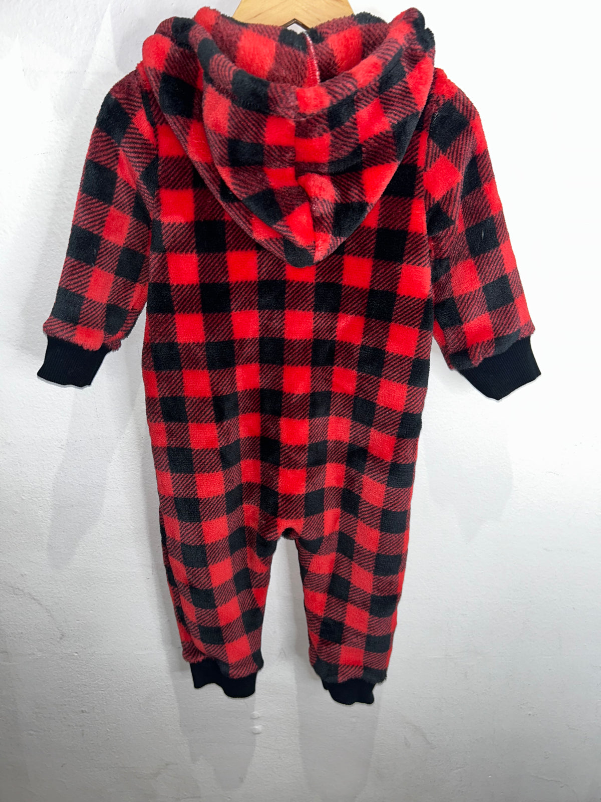Red checkered fleece bunting 12-18m