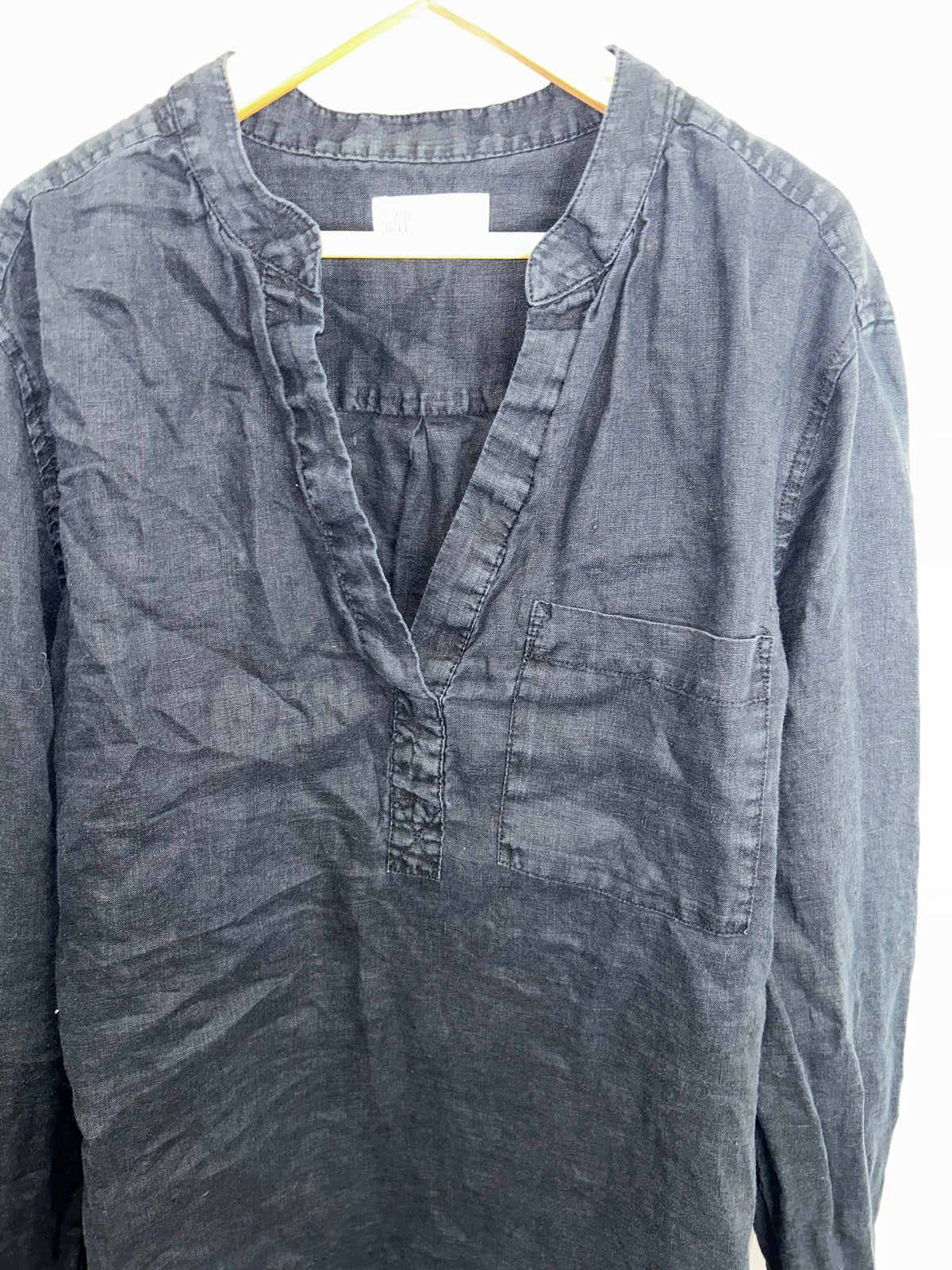 Black linen blouse- adult L