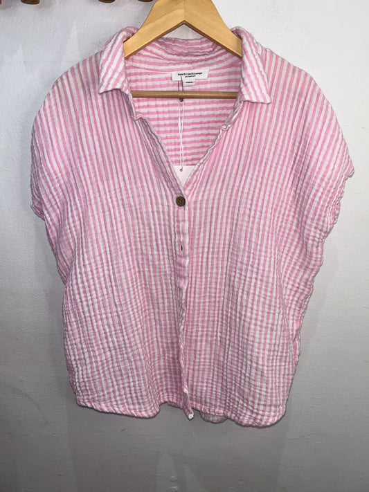 Pink stripes shirt- adult M