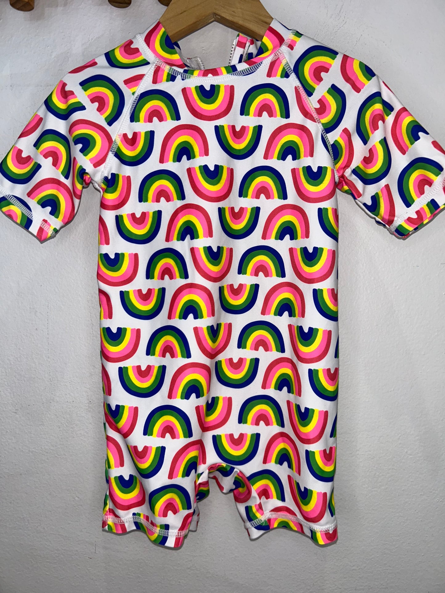 Bright rainbow swimsuit 18-24m