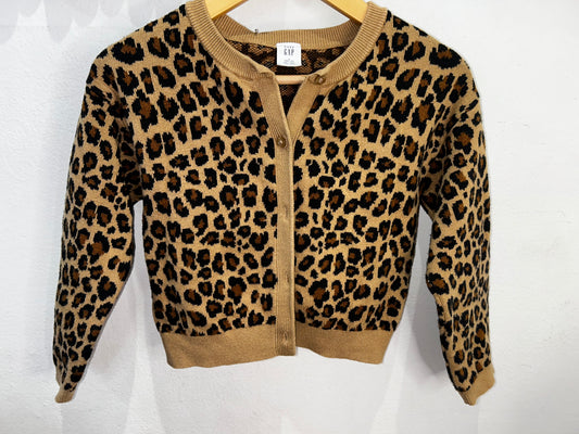 Leopard knit cardigan 4y