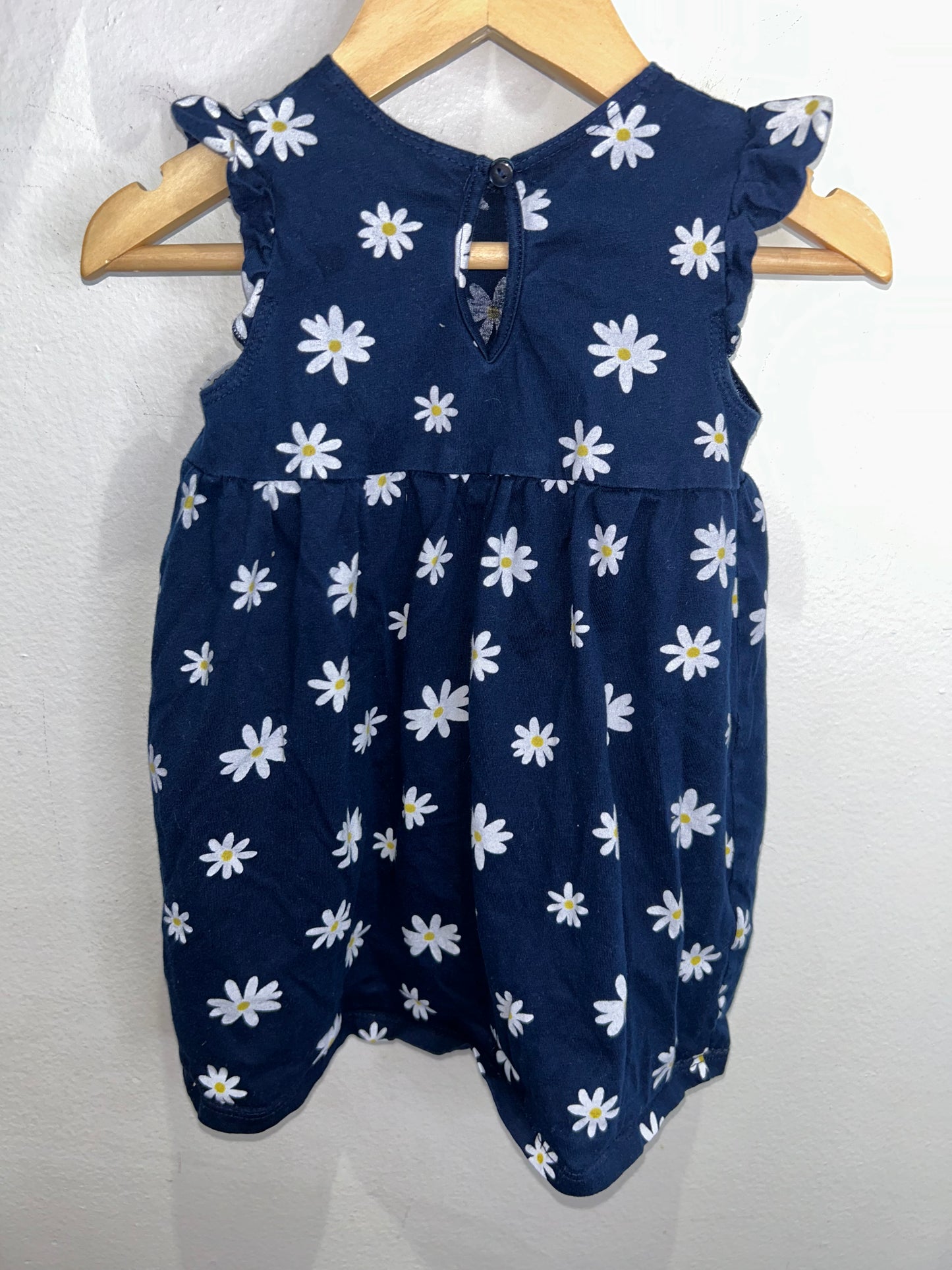Daisies navy dress 12-18m