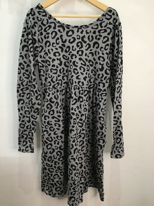 Dress grey leopard 10-12y