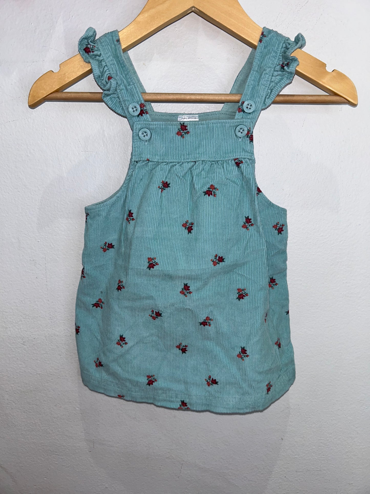 Cord floral skirt romper 12m
