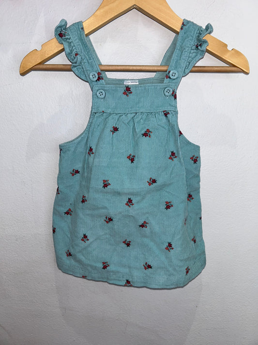 Cord floral skirt romper 12m