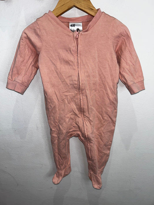 Peachy pink sleeper 4-6m