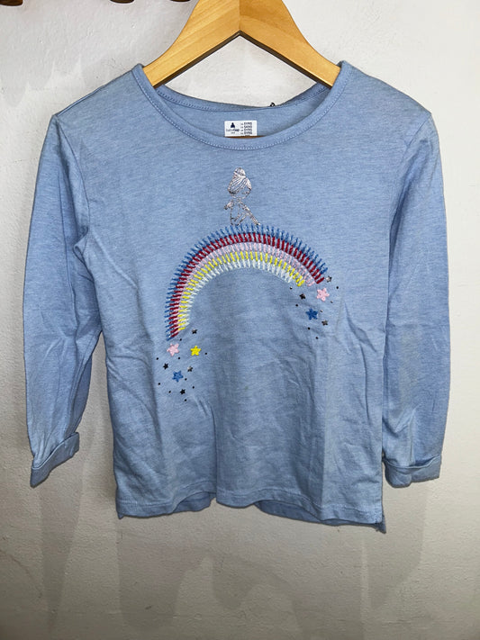 Embroidery rainbow longsleeve 5y