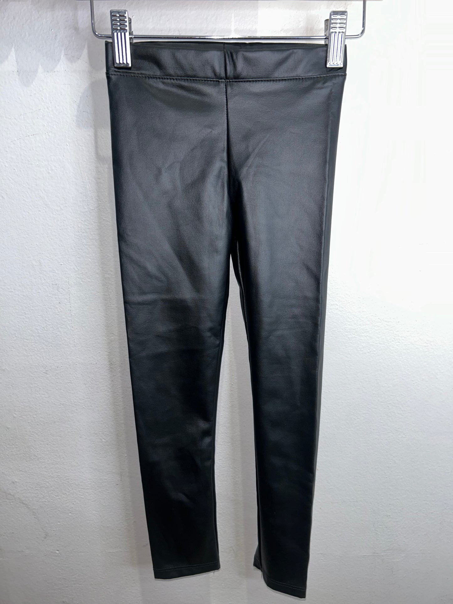 Black faux leather leggings 4-5y