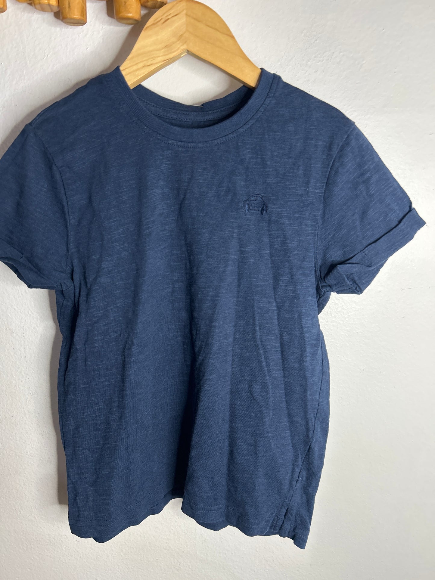 Blue folded sleeve tee 6-7y