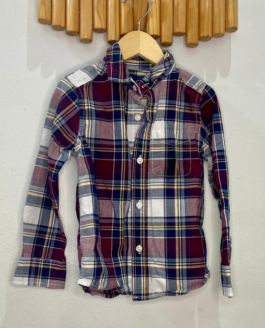 Maroon checkered shirt 4y