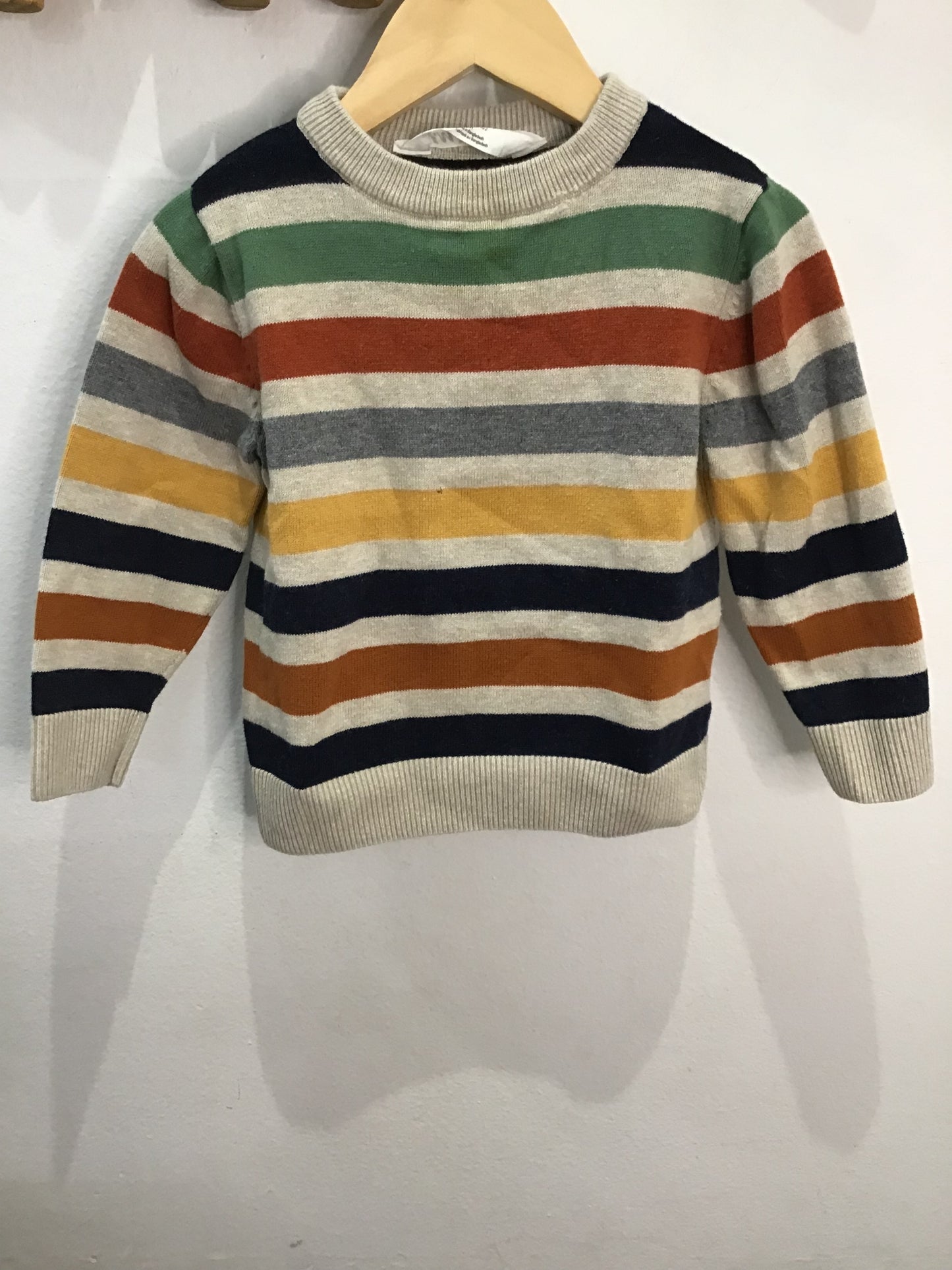 Sweater beige stripes 12-18m*