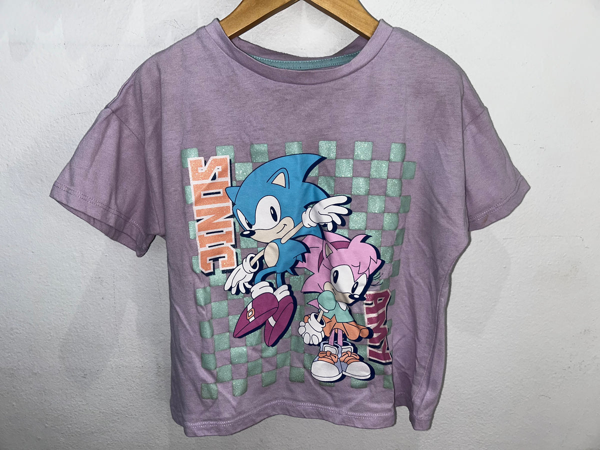 Sonic and Amy pink tee 6-8y