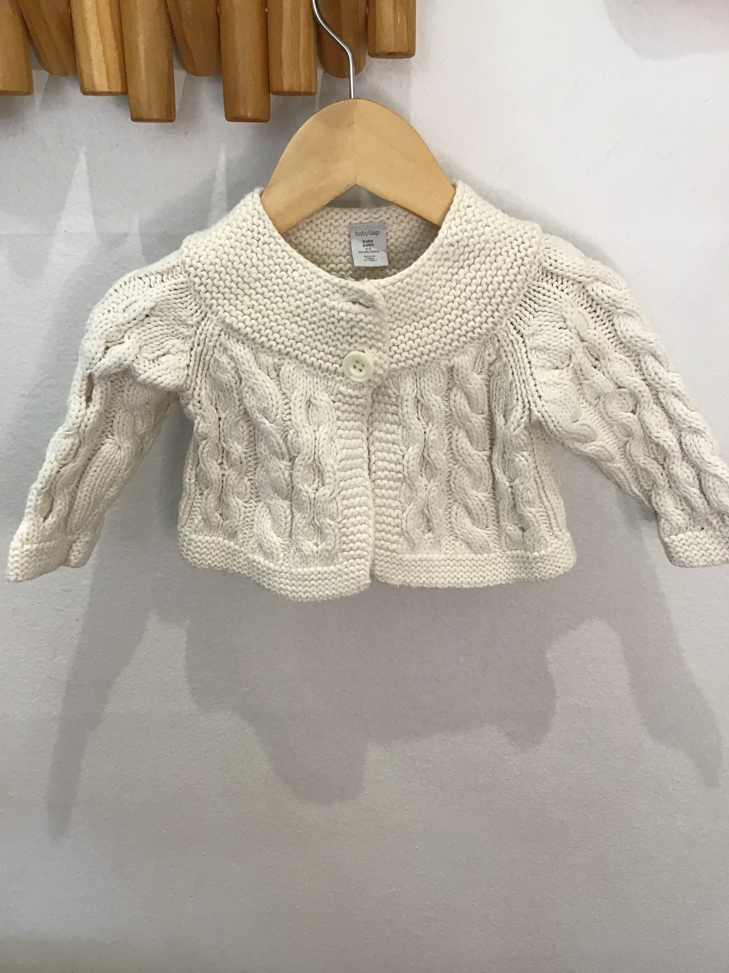 Sweater cropped cable knit 3-6m