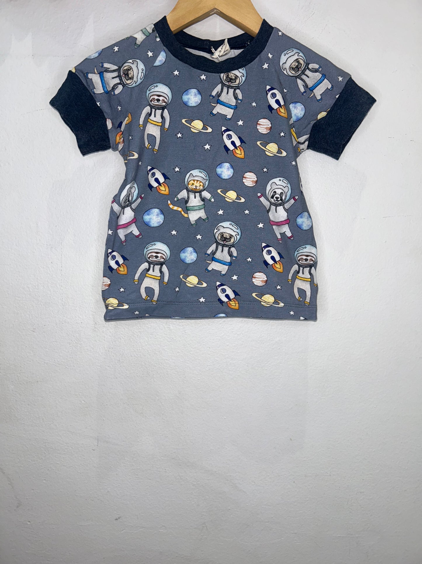 Pure Colour Bay astronaut animals tee 6-18m