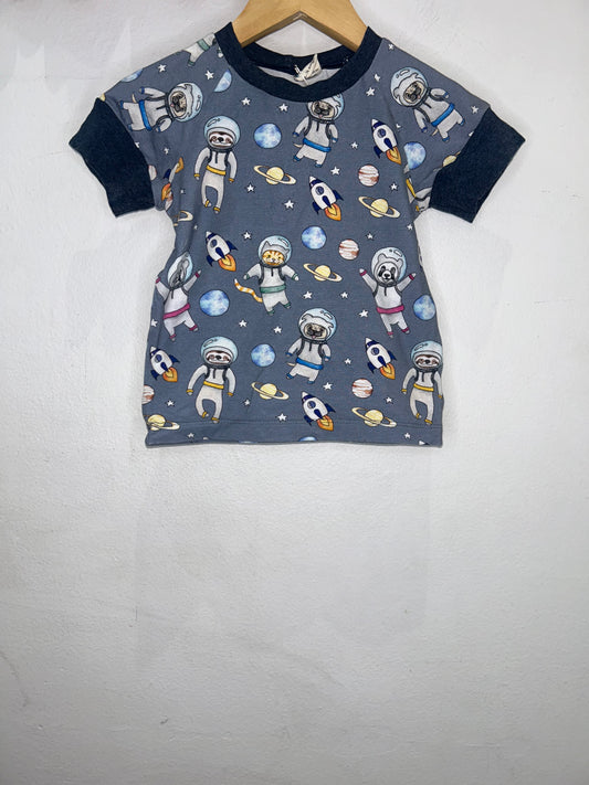 Pure Colour Bay astronaut animals tee 6-18m
