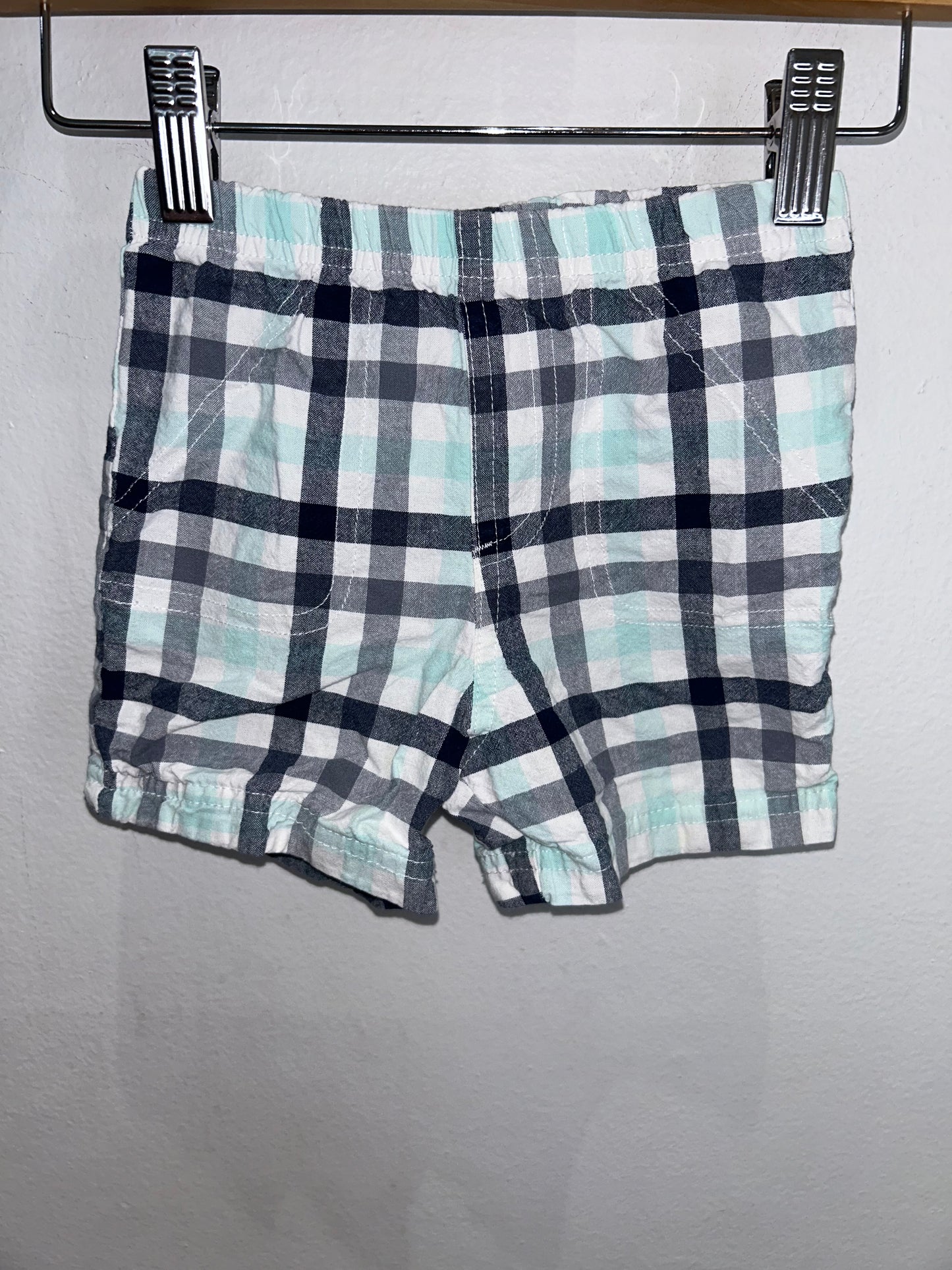Blue and green checkered shorts 18m