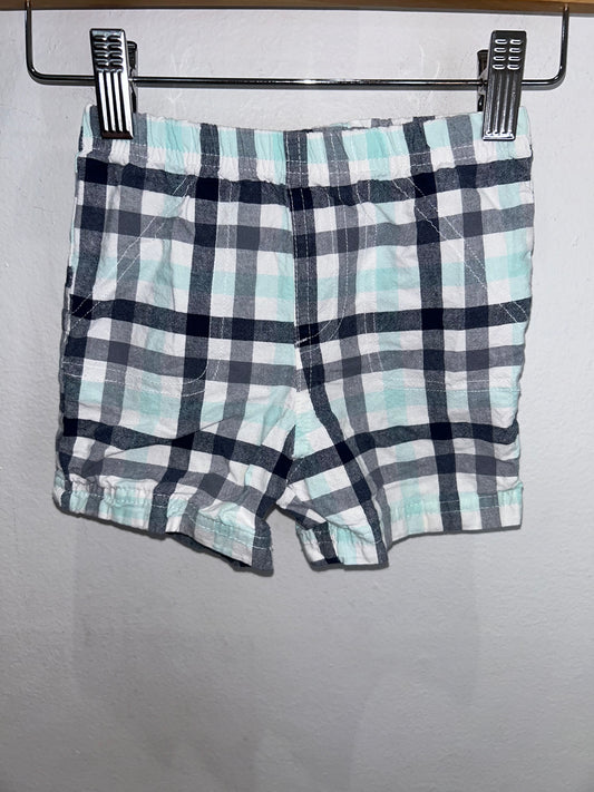 Blue and green checkered shorts 18m