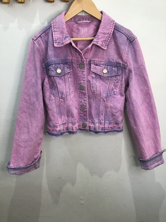Purple crop jean jacket 12y