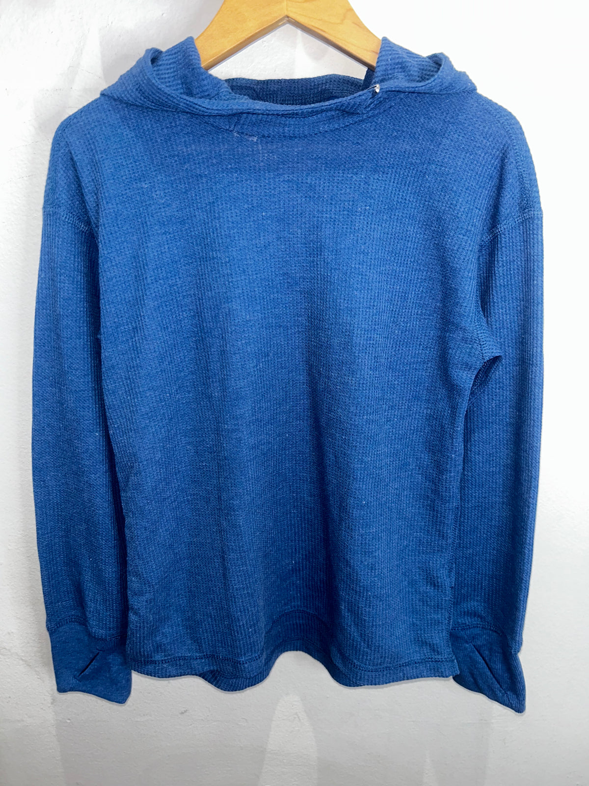 Mid blue waffle hooded tee 6-7y