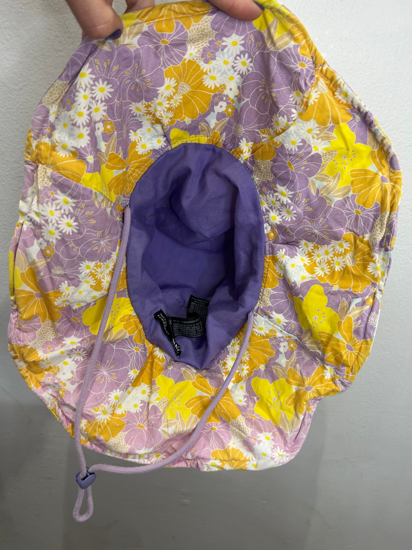 Floral print hat - adult one-size