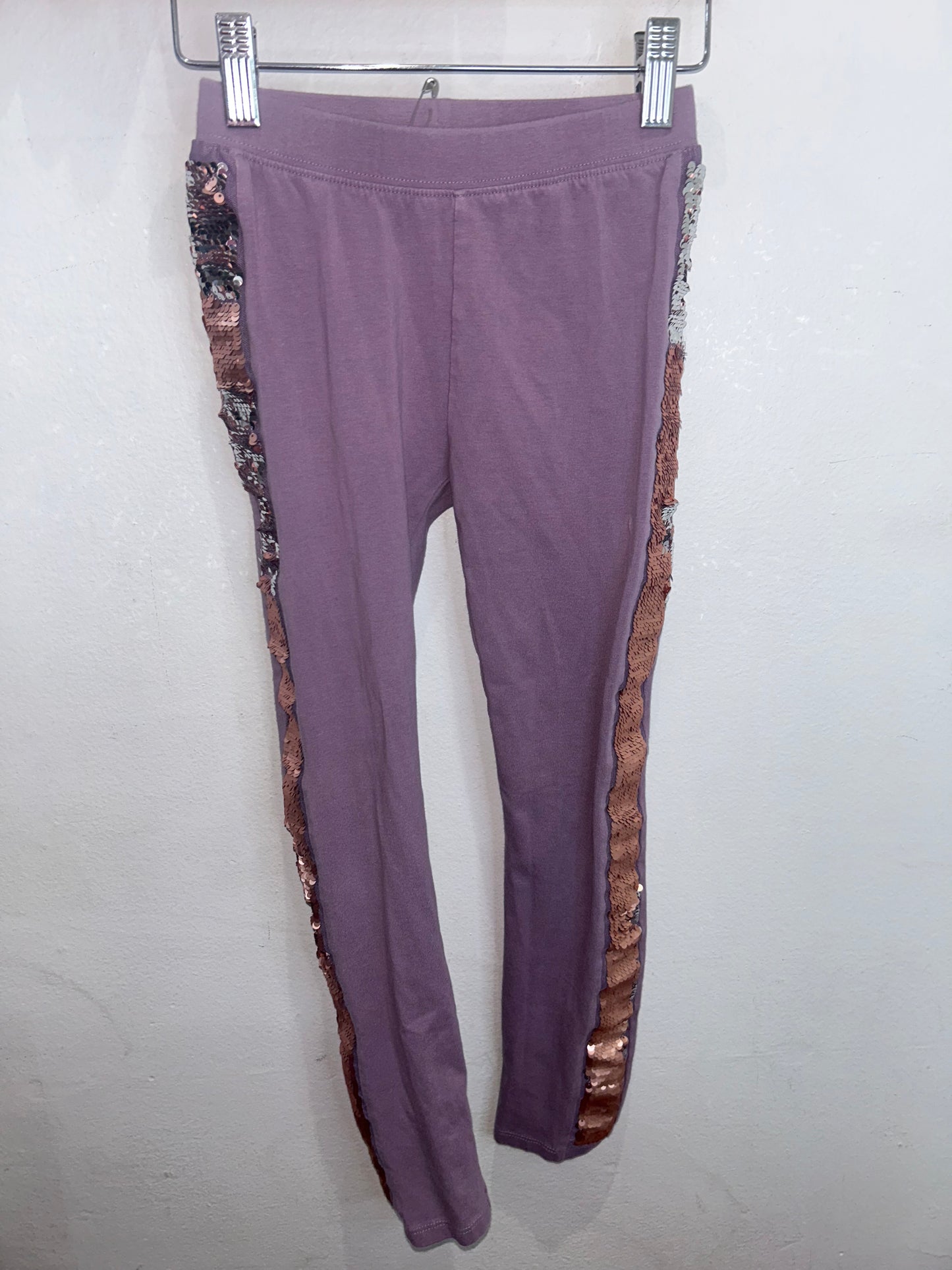 Purple sequin detail leggings 8-9y