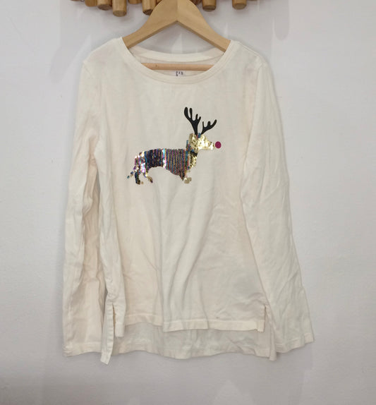 Sparkly doggy reindeer long sleeve 8-9y