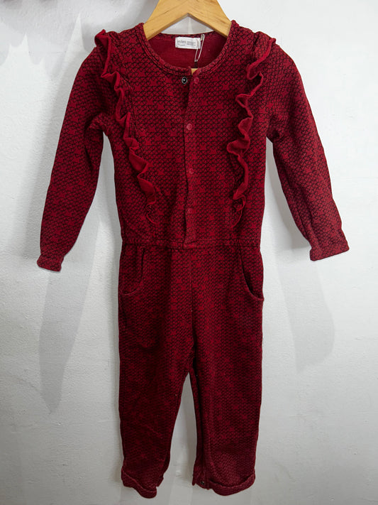 Red hearts pullover romper 24m