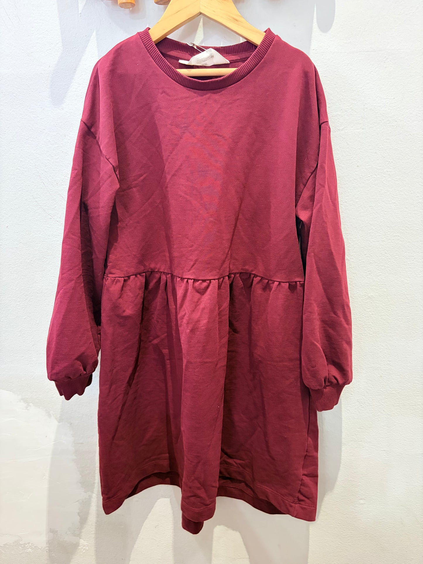 Maroon pullover dress 8-10y