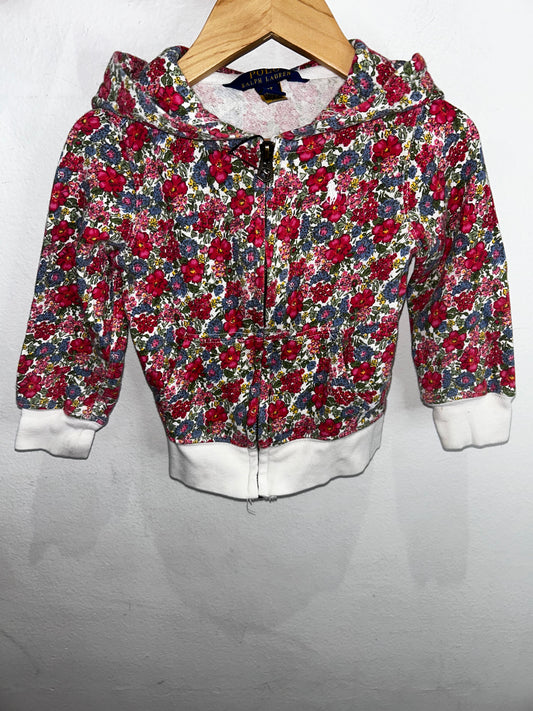 Red flowers sweatshirt 2y