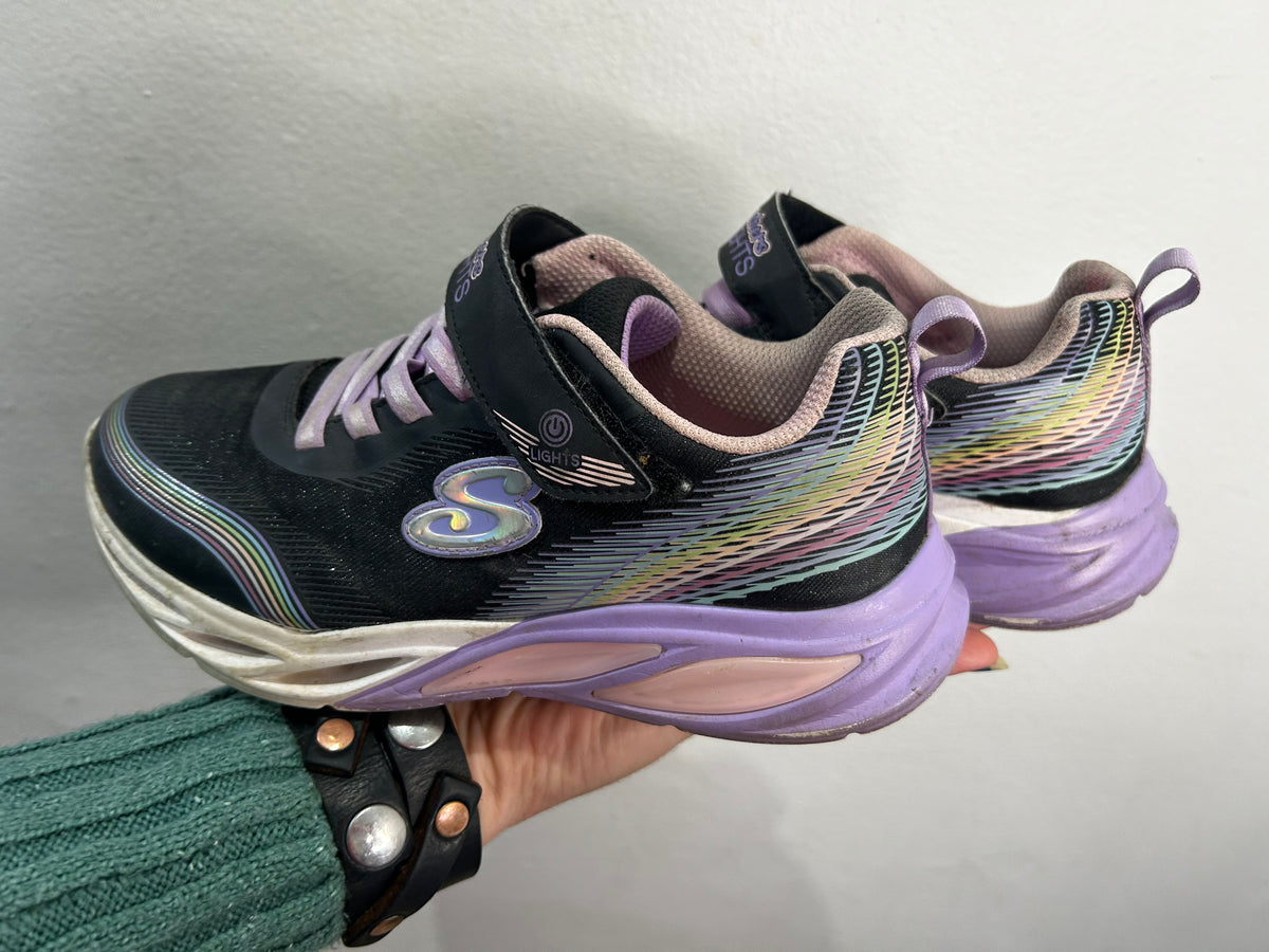Y3 Skechers sparkly black shoes