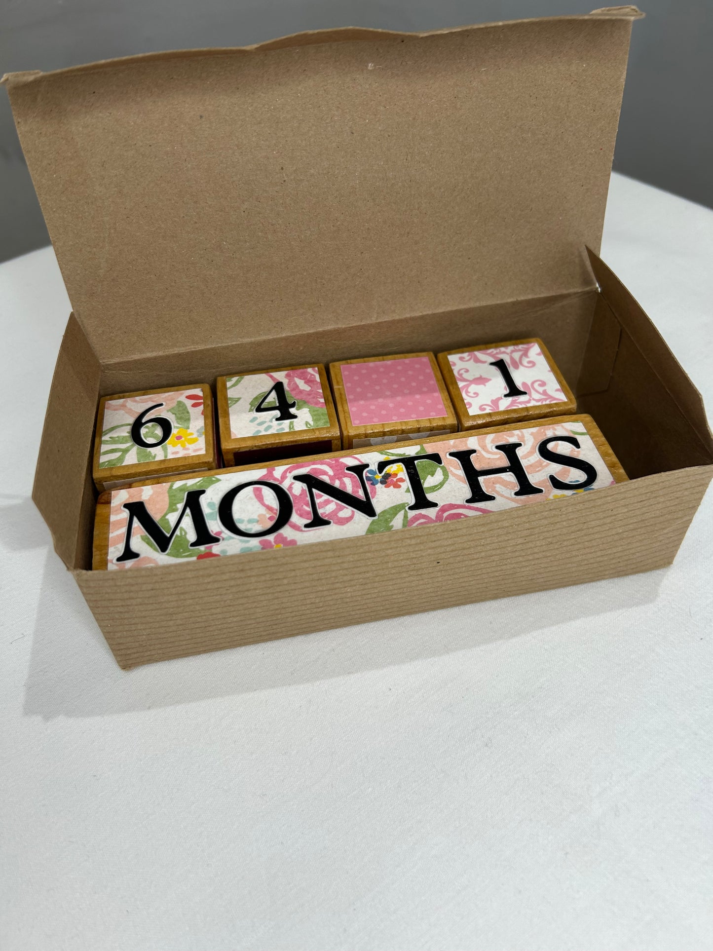 Wooden month signs