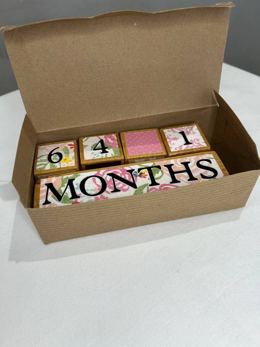 Wooden month signs